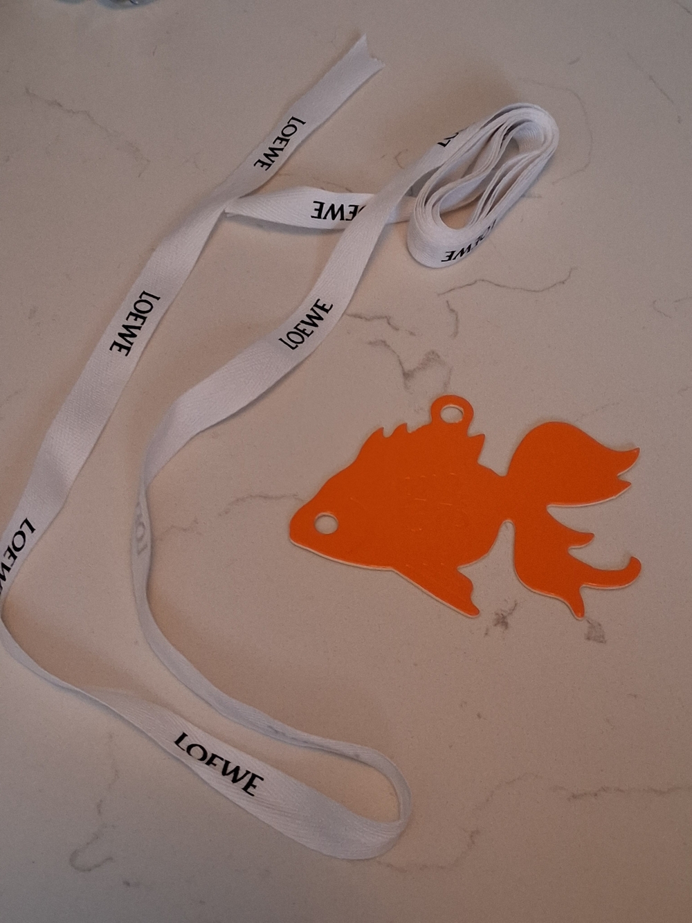 Loewe Orange Goldfish Gift Tag With Ribbon .